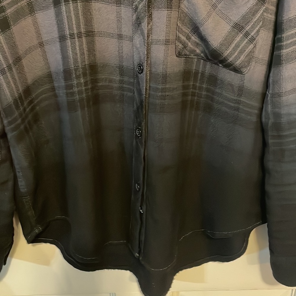 Rails Hunter Charcoal Jet Dip Dye Long Sleeve Pla… - image 4